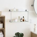 Mid-Century Contour Double Glass Bathroom Shelf