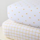 Painterly Grid &amp; Shadow Dot Crib Sheet Bundle