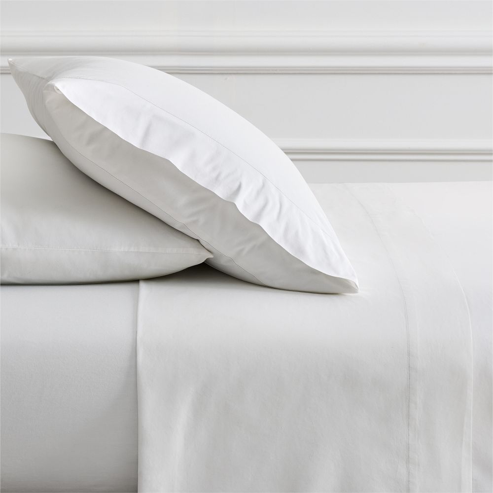Organic Washed Cotton Percale Sheet Set - King, White