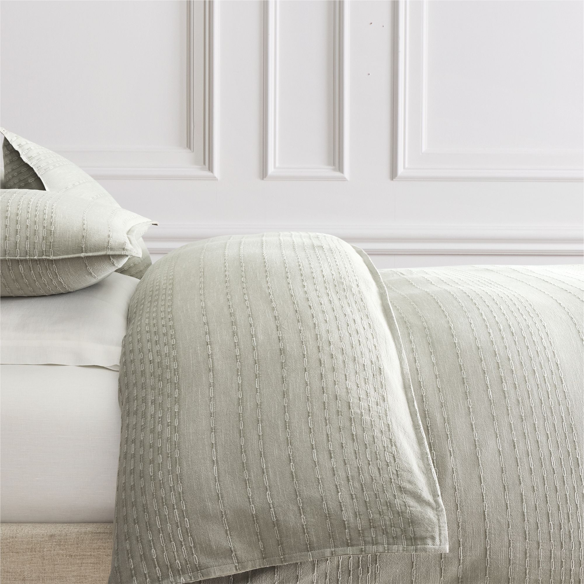 Reese Linen Cotton Duvet Cover & Shams - Celadon
