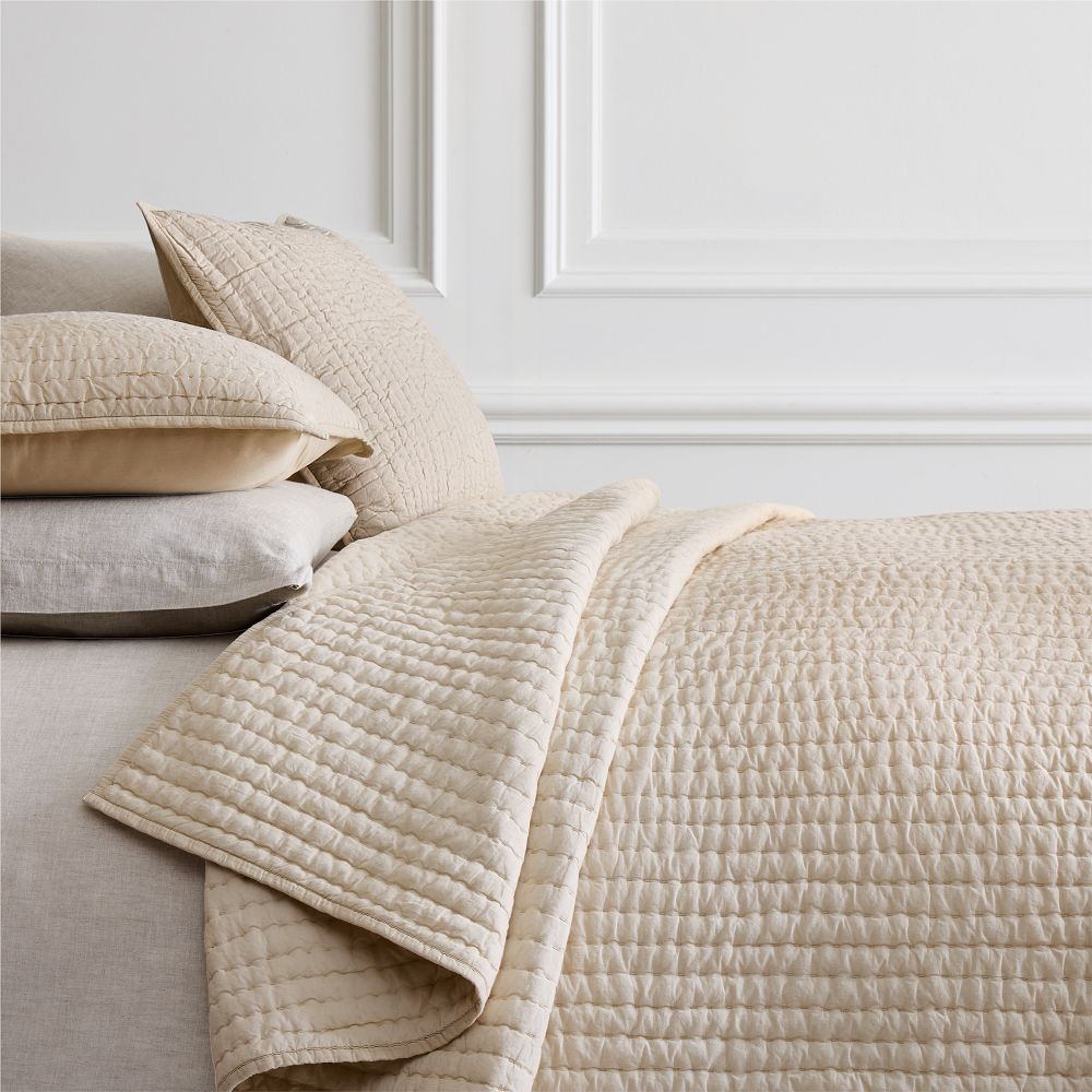 Airy Cotton Voile Solid Quilt, Size: Queen, Color: Sand