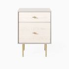 Modernist Wood &amp; Lacquer Nightstand (19") - Winter Wood