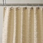 Cotton Linen Dashed Line Shower Curtain