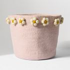 Handcrafted Felt Daisy Bin
