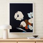 Abstract Botanical Navy Shadows Print Wall Art by Minted for West Elm