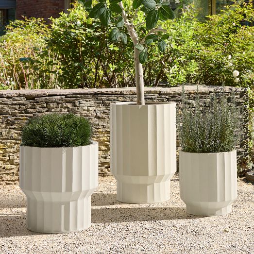 shallow plant pot Shallow Plant Pots - Grey main image 1
