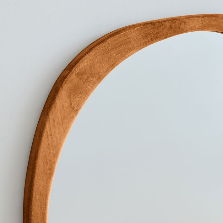 Mid-Century Asymmetrical Wood Floor Mirror | West Elm