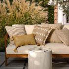 Outdoor Modern Block Fringe Pillow