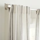 Textured Luxe Stripe Linen Curtain - Frost Grey