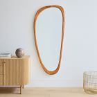 Mid-Century Asymmetrical Wood Floor Mirror