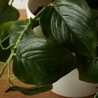 Faux Potted Green Philodendron Plant