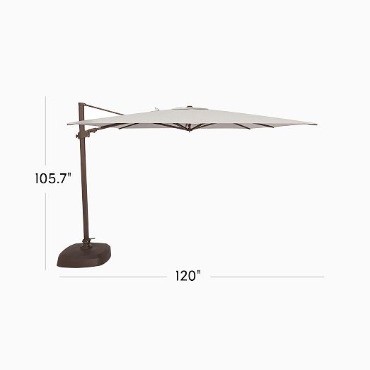 10ft solar patio offset umbrella Elm 10 ft. Outdoor / Patio Cantilever Hanging Umbrella