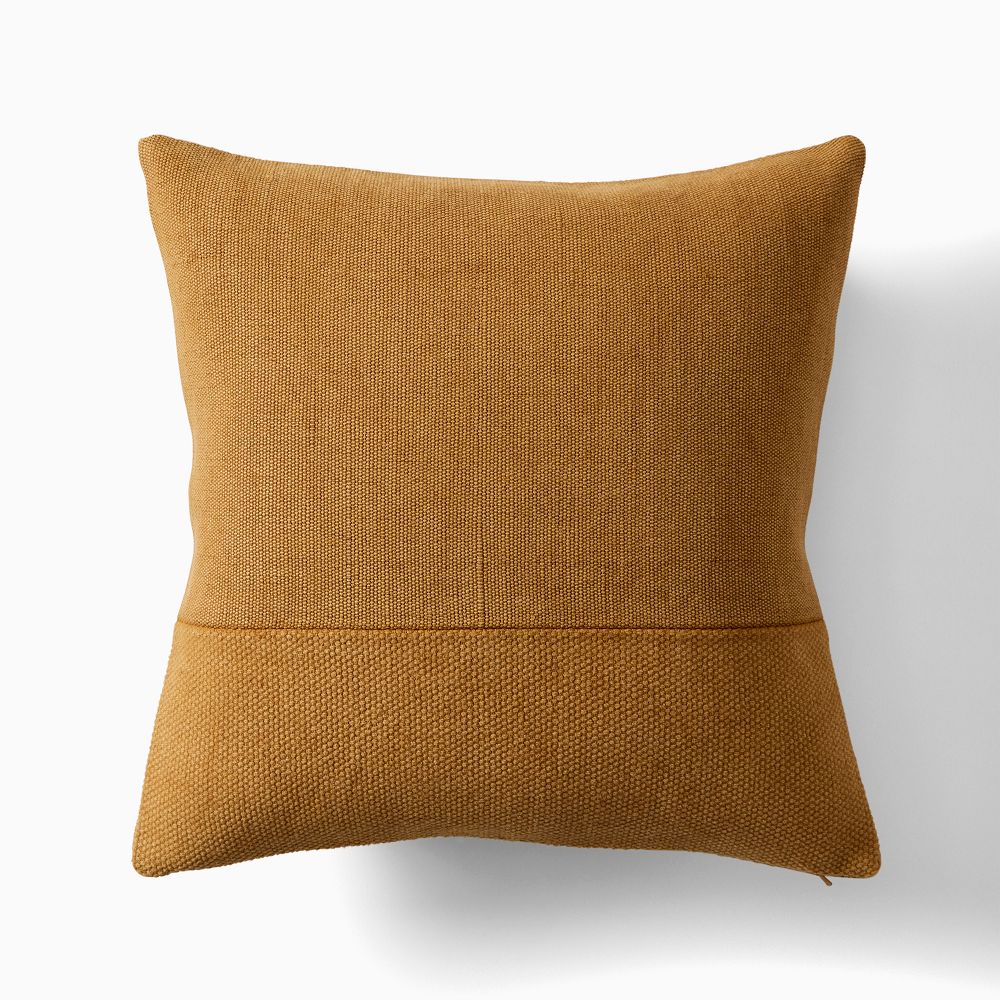 Cotton Canvas Pillow - 18X18, Honey, Feather Down Insert