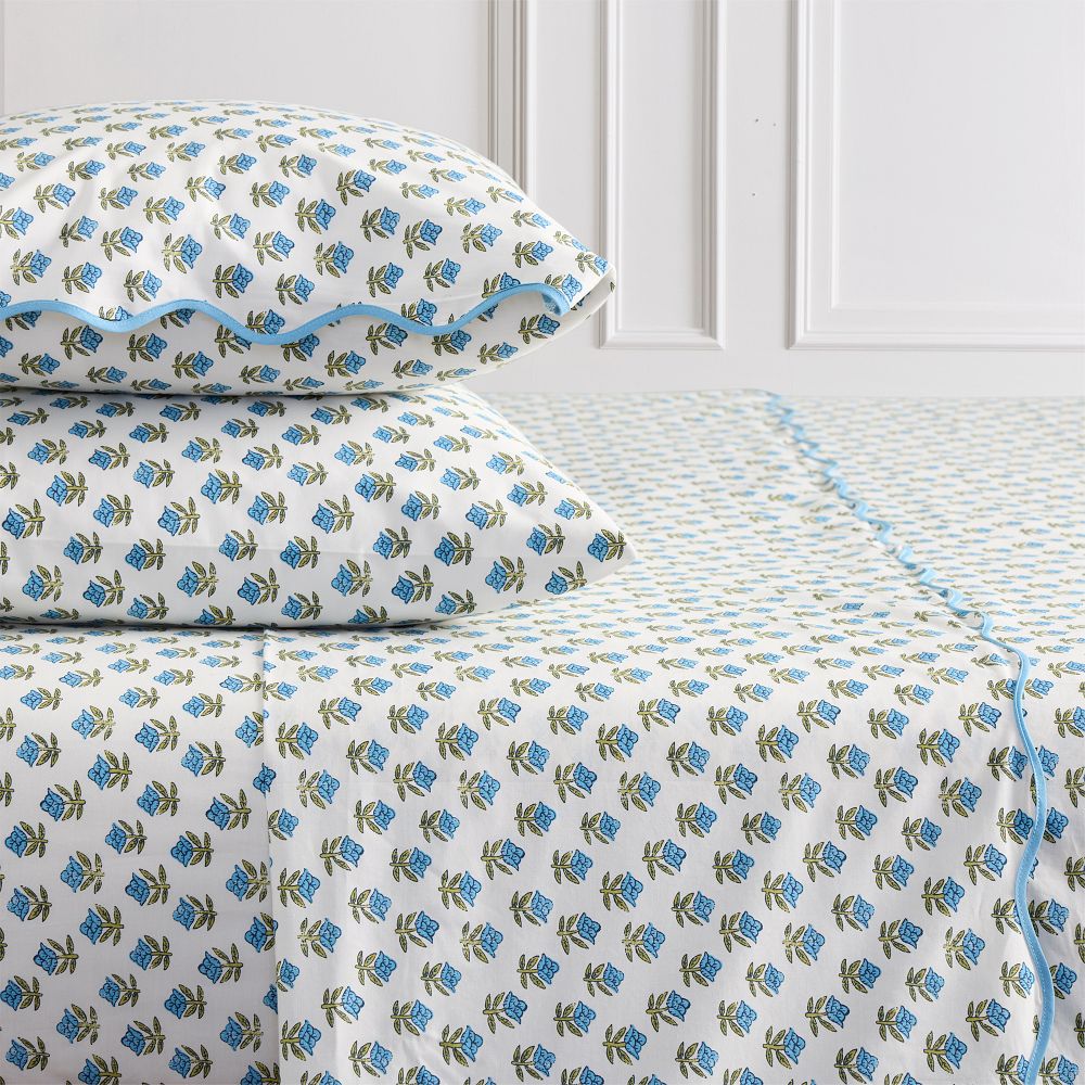 Begonia Sheet Set - King, Lagoon