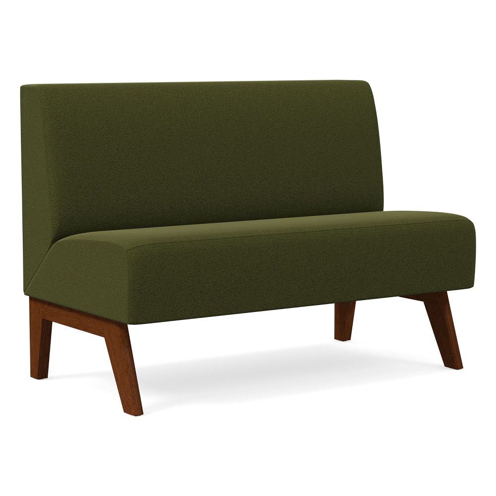 Novak Banquette Plain - No Tufting 2 Seater, Performance Distressed Velvet, Tarragon, Walnut & Added power