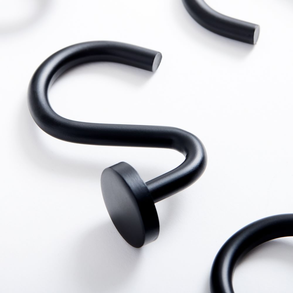 Modern Shower Curtain Rings (Set of 12) - Matte Black, Set of 12