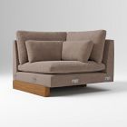 Open Box: Harmony Corner - Performance Modern Chenille Mink, Dark Walnut