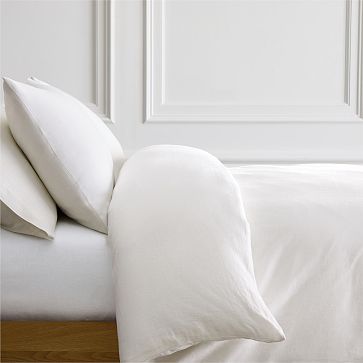 European Flax Linen Double/Queen Duvet, White
