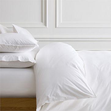 Organic Washed Cotton Percale Double/Queen Duvet, White