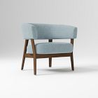 Open Box: Juno Chair - Performance Distressed Velvet Denim Blue, Pecan