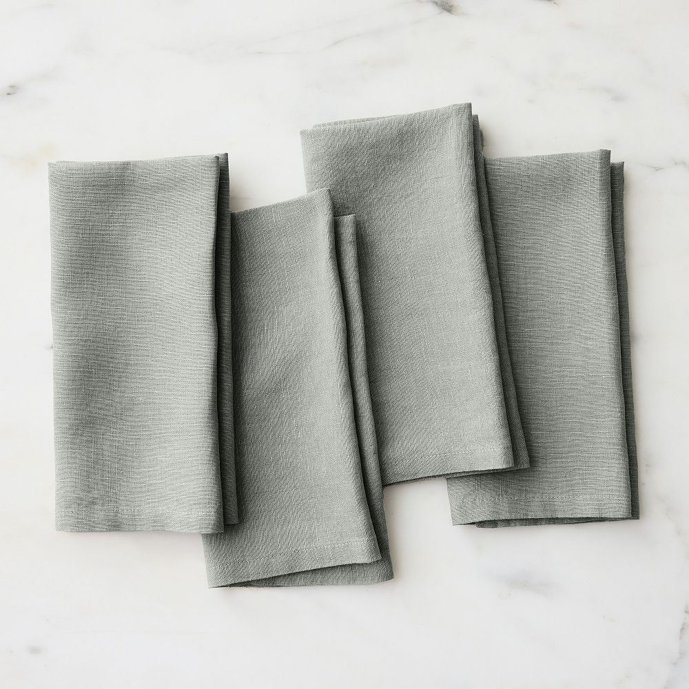 European Flax Linen 20" x 20" Napkin Set - Celadon, 20x20, Set of 4