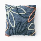 Open Box: Outdoor Linework Floral Pillow (20" x 20") - Marina Blue