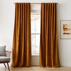 Open Box: Textured Upholstery Velvet Curtain, Golden Oak, 48"x96"