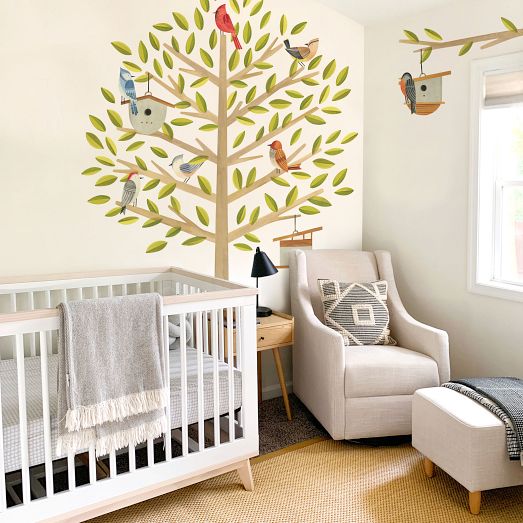 MEFOSS 2-Pack Watercolor Birds Wall Decals - Peel And Stick Vinyl Stickers For Bedroom, Living Room, Nursery Decor
