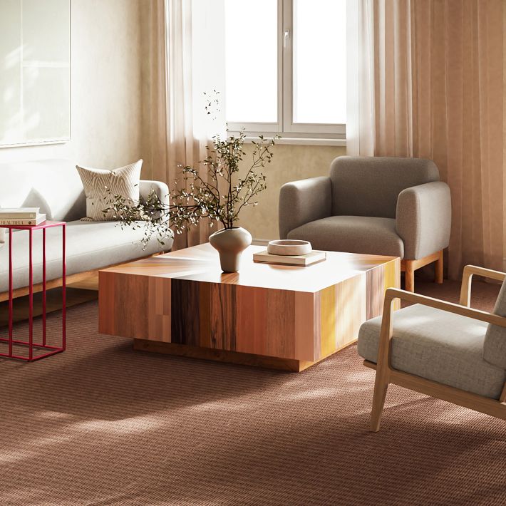 Zora Solid Mahogany Square Coffee Table (43