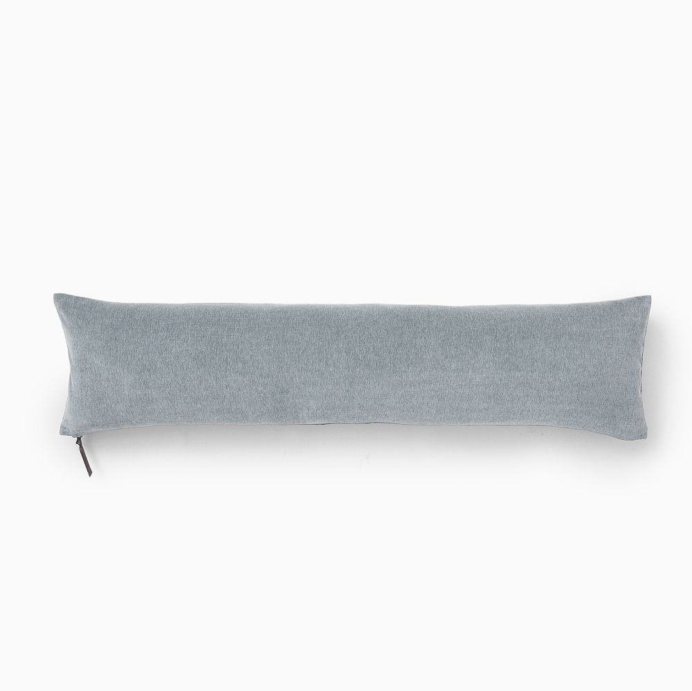 Classic Cotton Velvet Oversized Lumbar Pillow Cover - 12x46, Arctic Blue