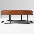 Open Box: Box Frame Round Bench (46") - Saddle Leather Nut, Burnished Bronze