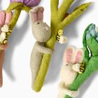 Felt Bunnies Holding Flowers (Set of 4)
