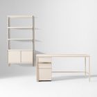 Tandem Desk (60"), File Cabinet (16") &amp; Modular Storage Shelf Set