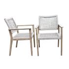 Solid Eucalyptus Outdoor Dining Armchair (Set of 2)