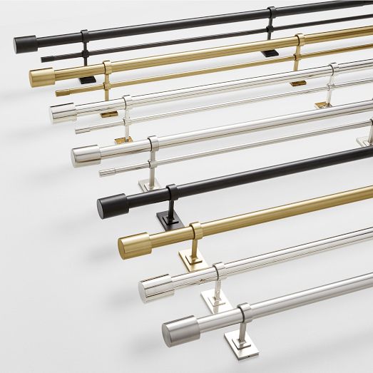 Oversized Adjustable Curtain Rod w/ Cylinder Finials