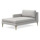 Open Box: Andes Left Arm Chaise - Chunky Boucle Frost Gray, Blackened Brass Legs