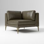 Open Box: Andes Corner - Saddle Leather Slate, Blackened Brass Finish