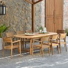 Orelien Teak Outdoor Oval Extendable Dining Table (71"&ndash;117")