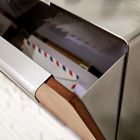 Modern Steel &amp; Teak Mailbox