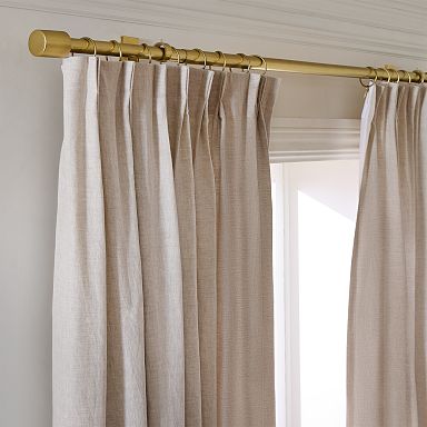 Pleated European Flax Linen Light-Filtering Curtain