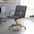 Cooper Mid-Century Leather Swivel Office Chair