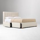Emmett Tufted Side Storage Bed - Wood Legs