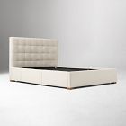 Emmett Tufted Side Storage Bed - Wood Legs