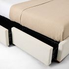 Emmett Tufted Side Storage Bed - Wood Legs