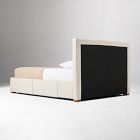 Emmett Tufted Side Storage Bed - Wood Legs