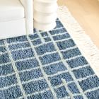 Grid Plaid Shag Rug