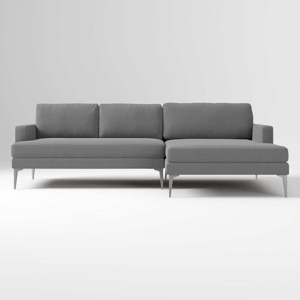 Build Your Own - Andes Petite Sectional (Brushed Nickel Legs) by West Elm