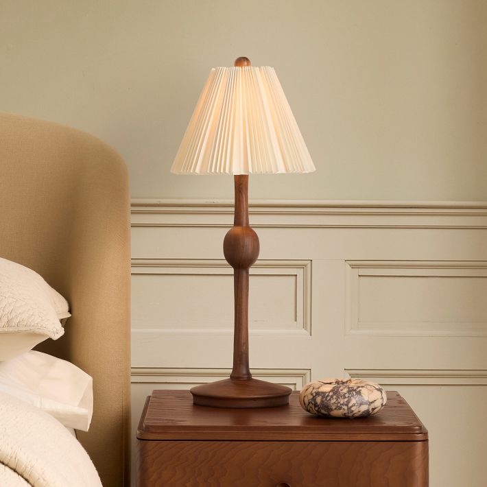 Pierce & Ward Ribbed Wood Table Lamp 20