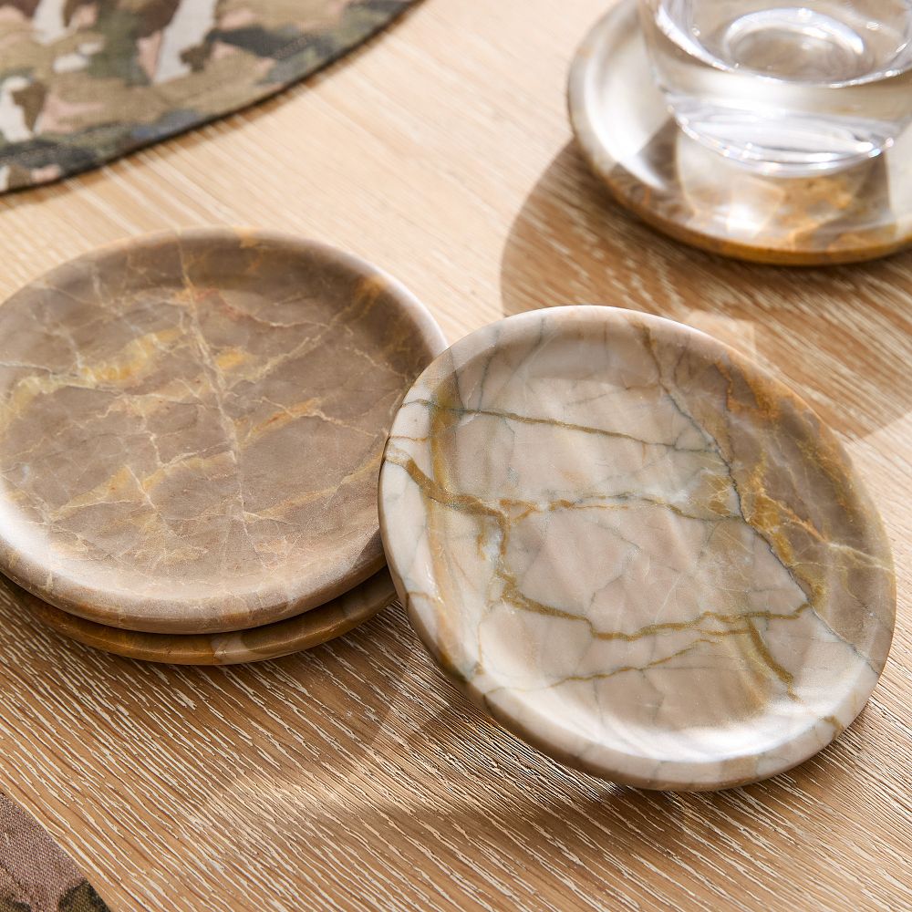 Marion Stone Coaster Sets - Pistachio, Set of 8