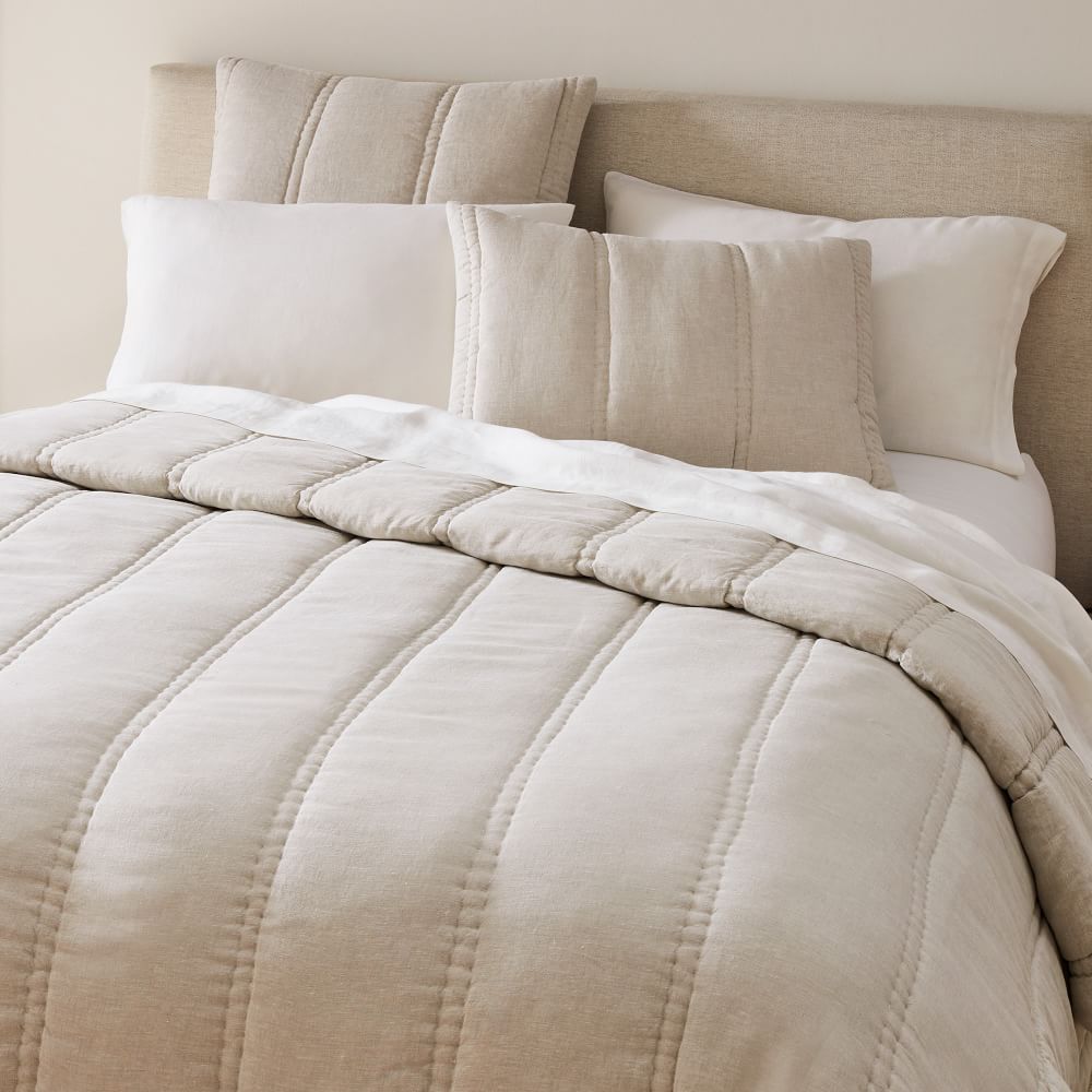 European Flax Linen Comforter & Shams (Natural Flax, Queen)